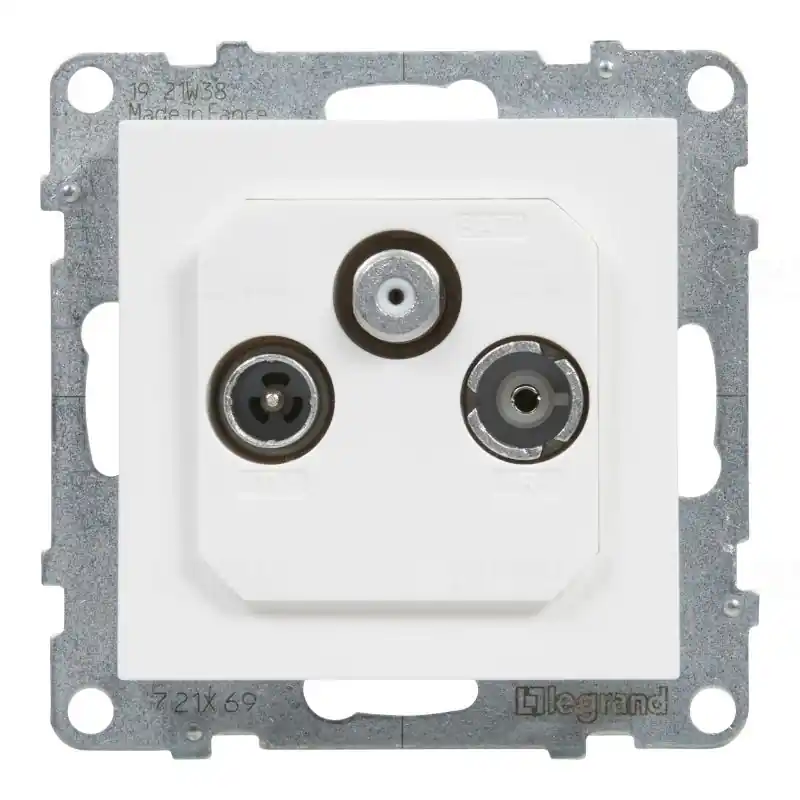 Újdonság Legrand 721169 Suno TV-R-SAT csatlakozóaljzat, végzáró 10 dB, keret nélkül, fehér