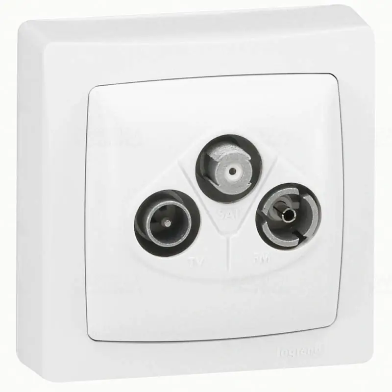 Olcsó Legrand 086042 Oteo TV-RD-SAT végzáró antenna-csatlakozóaljzat, kicsatolási csillapítás: <2 dB, negyedfordulatos bekötéssel, fehér RAL 9010