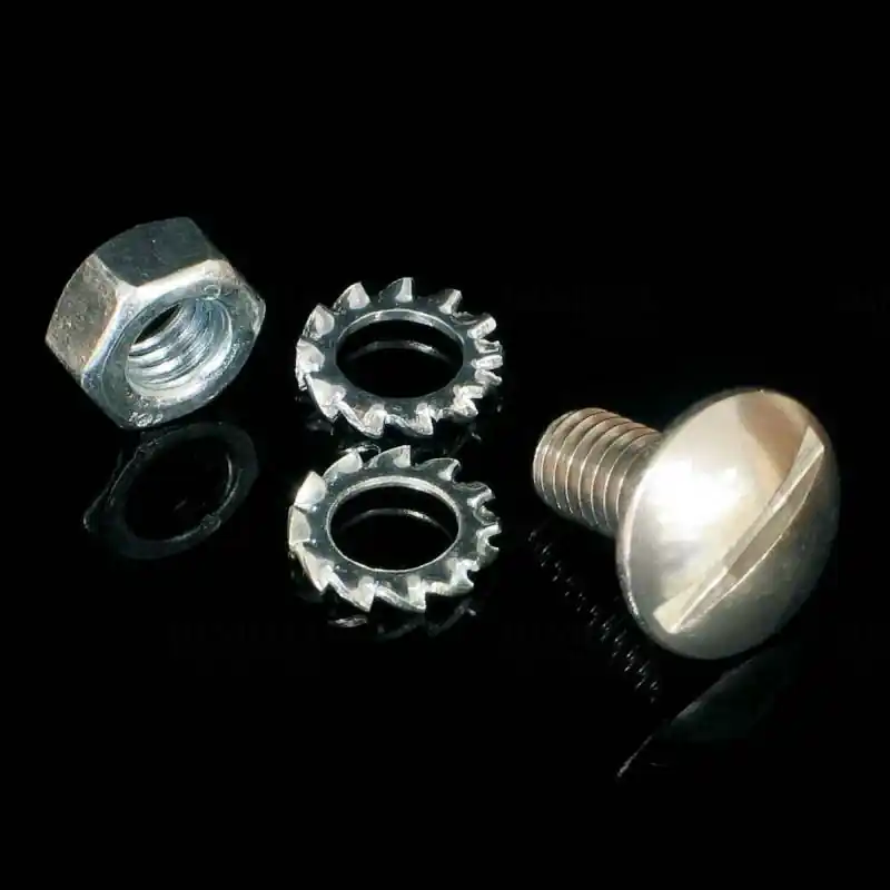 Újdonság Kábeltálca csavarM5x10 +anya+körmös alátét rozsdamentes acél, NIXSMP 5X10 IX Kopos