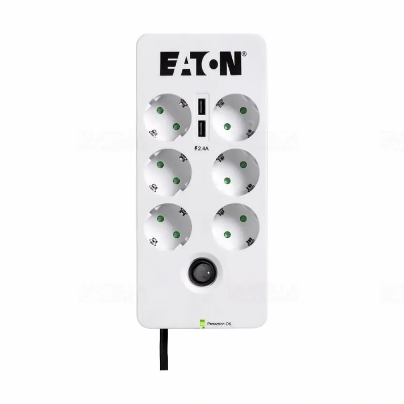 Eaton PB6UD Protection Box hálózati elosztó túlfeszültség védelemmel 6xDIN+2xUSB Utolsó esély