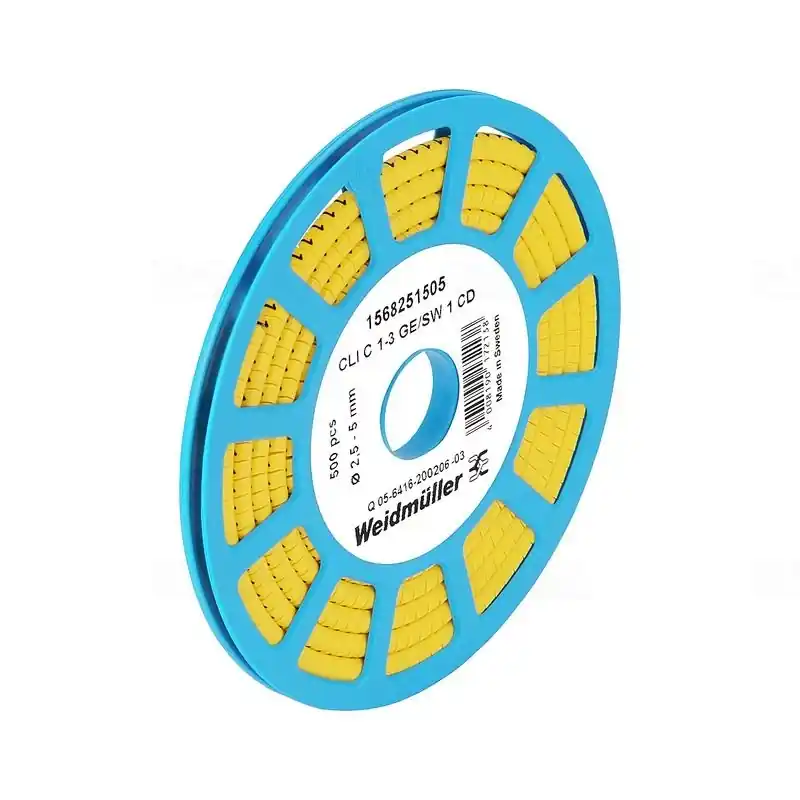 Vezeték és kábeljelölő szám 7 sárga CLI C 02-3 GE/SW 7 CD 1568241523 Weidmüller Eredeti