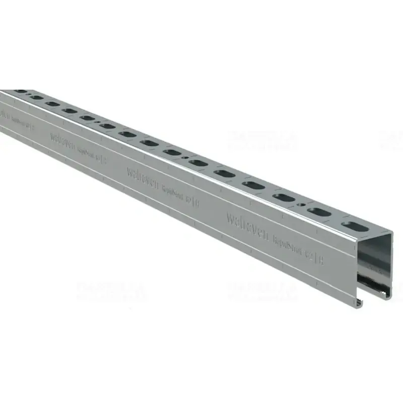 Biztonságos fizetés BIS RapidStrut profilsín 41x41x2000mm/2 perforált, nútszélesség 22mm 6505242 Walraven