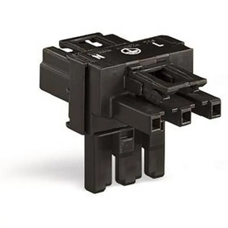 WAGO 770-606 T-elosztó csatlakozó3 pólusú Kod. A, fekete Újdonság