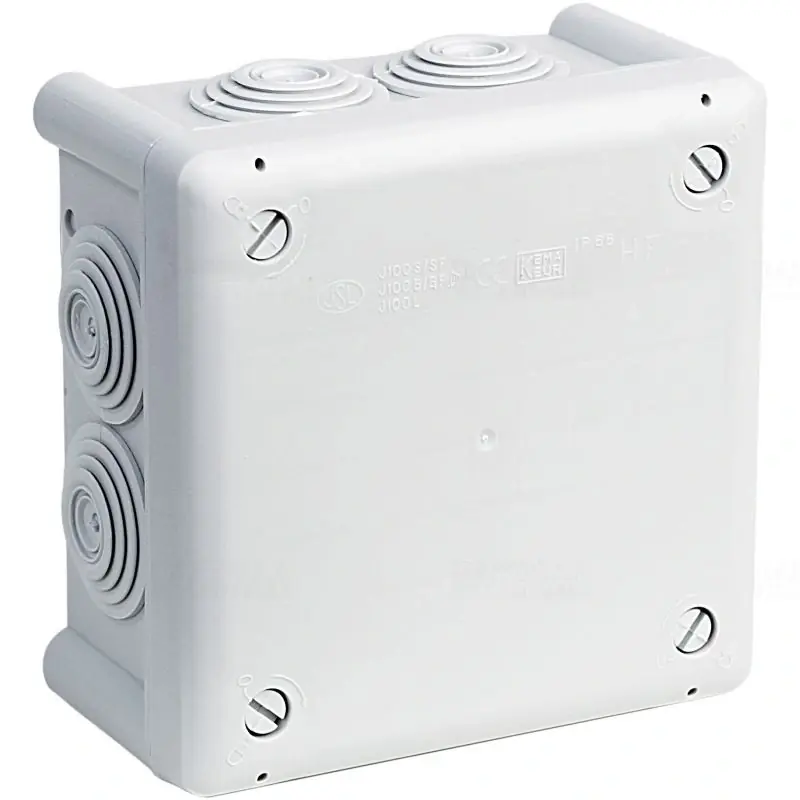 Legjobb ár Kötődoboz vakolat fölé J100B halogénmentes világosszürke 100x100x55mm, 7xM25, IP65 105641 Univolt