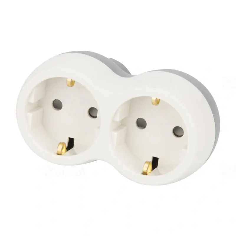 Autentikus Többférőhelyes átalakító csatlakozó, szürke + fehér 3×SCHUKO TND3 Tracon