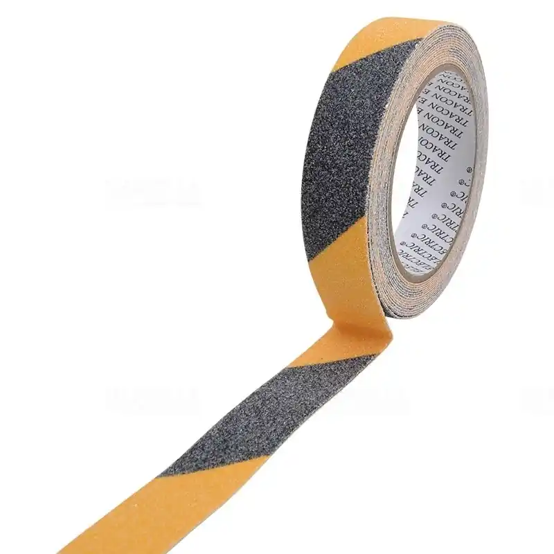 Kiváló minőség Csúszást csökkentő jelölőszalag, sárga-fekete 5mx25mm SRTYB25 Tracon