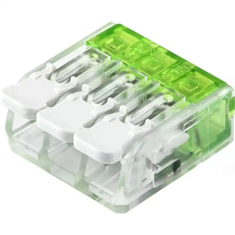 Autentikus Csavar nélküli vezetékösszekötő, nyitható átlátszó 0,5-6(4)mm2, 41A, 3P, RVOGB3 Tracon