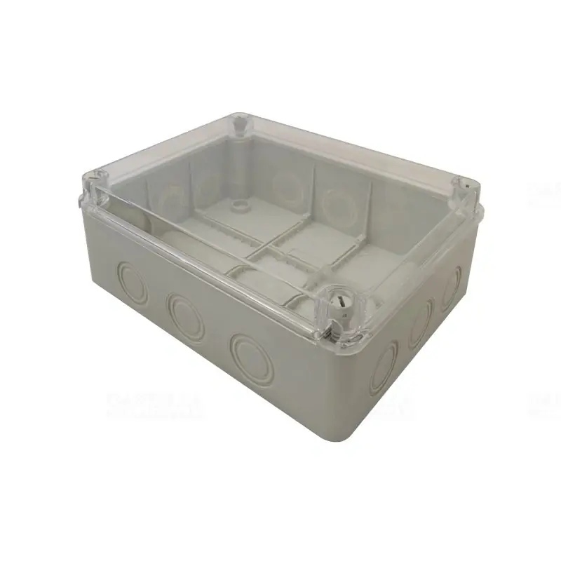 Elektronikai doboz, világos szürke, átlátszó fedéllel 250×200×90 IP67 MED25209T Tracon Expressz szállítás