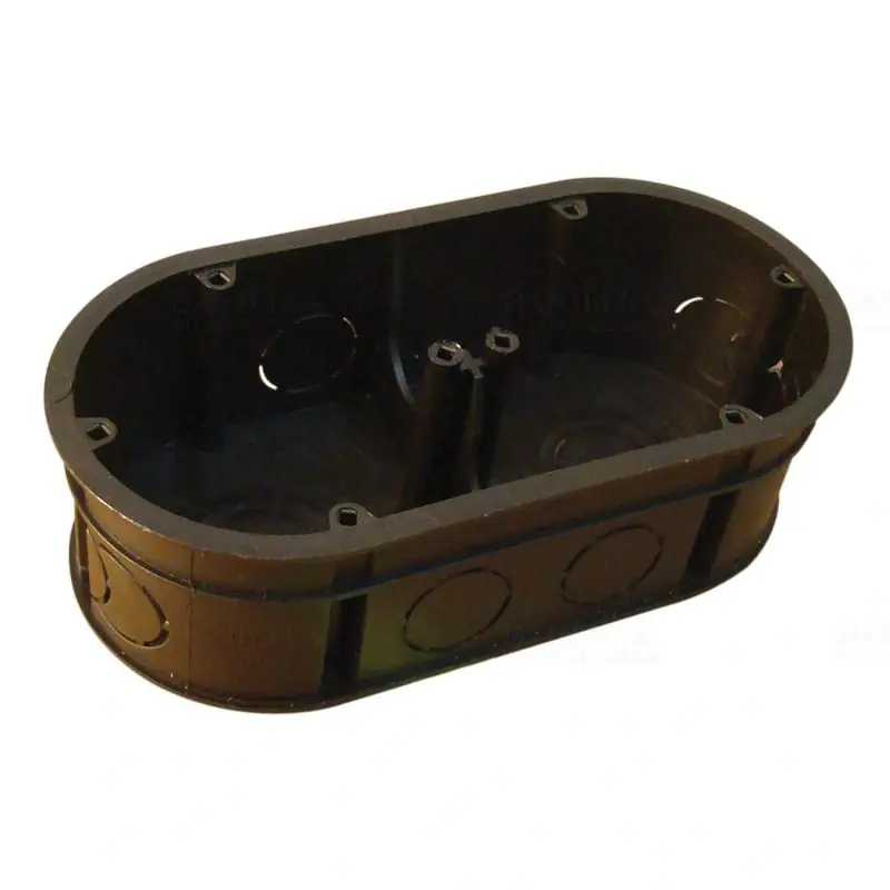 Perforált szerelvénydoboz süllyesztett, dupla, fek 70×140×70×44mm D70D Tracon Biztonságos fizetés