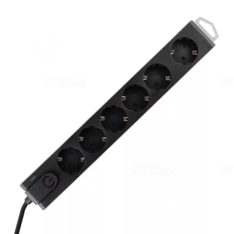 Hálózati elosztó6-1,5m+kapcs. túlfesz. NVT 6K/BK Somogyi Expressz szállítás