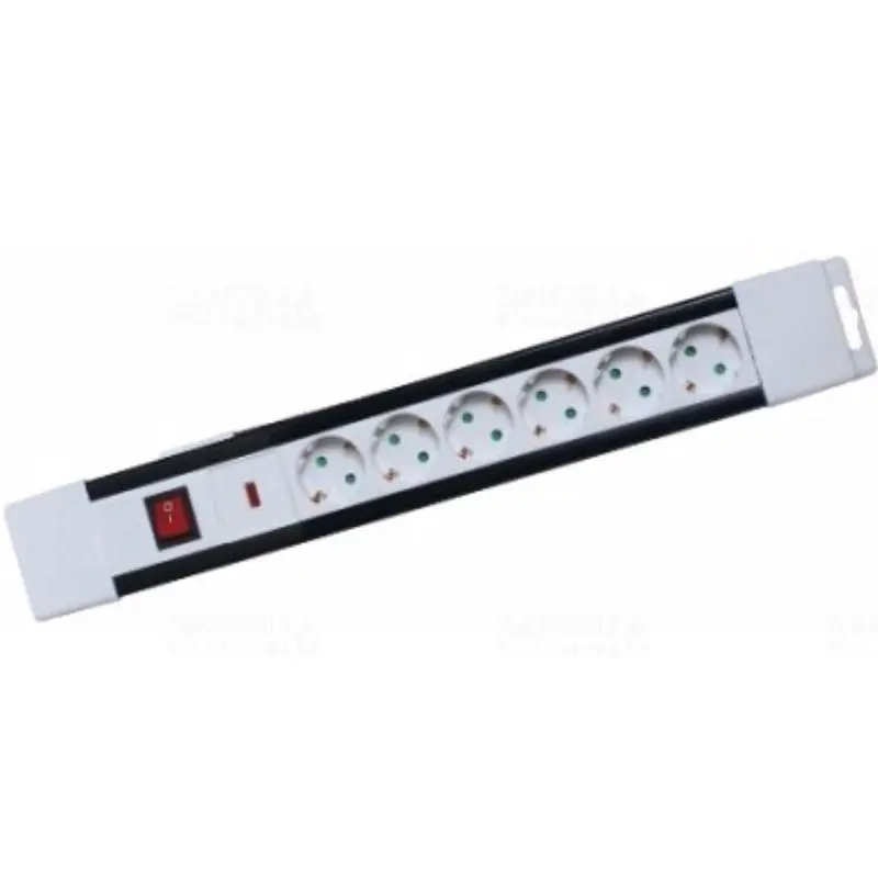 Autentikus Hálózati elosztó 6db aljzat 2fm vezetékkel, kapcsolóval, túlfeszültség levezetővel, falra akasztható, fehér NVP 06K/WH Somogyi