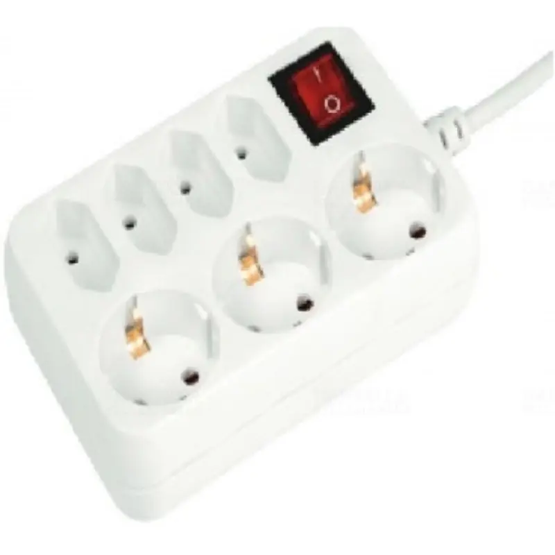 Utolsó esély Hálózati elosztó 7db aljzat 1,5fm vezetékkel, kapcsolóval, (4xeuro+3xföldelt), fehér NV 17/WH Somogyi