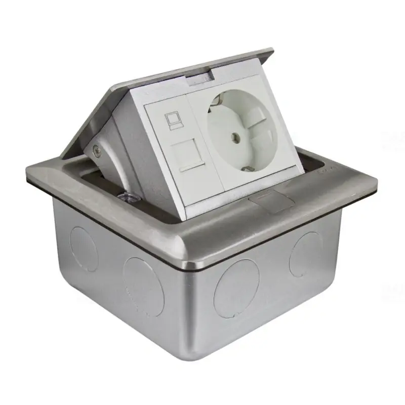 UNICA SYSTEM+ Padlócsatlakozó S, négyzet, 2P+F és 1xRJ45 aljzattal INS52172 Schneider Vedd meg most