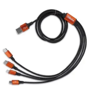 9549CR 4 az 1-ben töltőkábel különböző csatlakozókkal, egyszerre több eszköz tölthető. - Beta - 095490042 Prémium