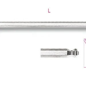96BPC 12 mm Hajlított gömbfejű imbuszkulcs, krómozott - Beta - 000960352 Eredeti