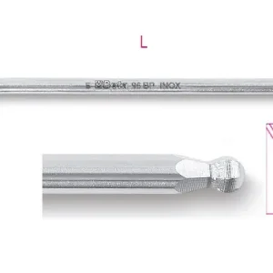 96BPINOX 7 Hajlított gömbfejű imbuszkulcs, nemesacélból - Beta - 000961447 Biztonságos fizetés