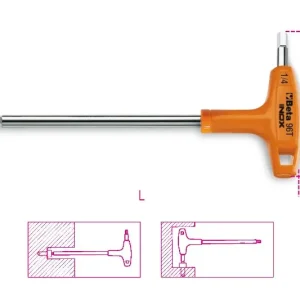 Utolsó esély 96TINOX-AS 5/32 T szárú belső hatlapfejű kulcs műanyag markolattal, rozsdamentes acélból - Beta - 000961865