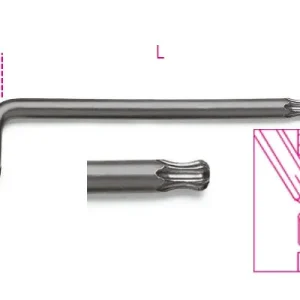 97BTx 25 mm Hajlított gömbfejű Torx®-imbuszkulcs, barnított - Beta - 000970125 Népszerű
