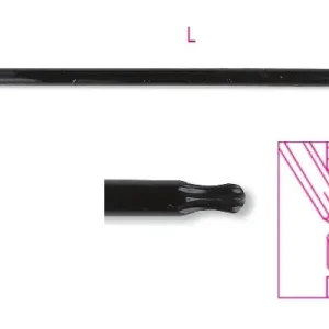 97BTxL 27 mm Hajlított bitkulcs egyik vége gömbölyű, hosszú kivitel Torx® csavarokhoz - Beta - 000970327 Kedvezmény