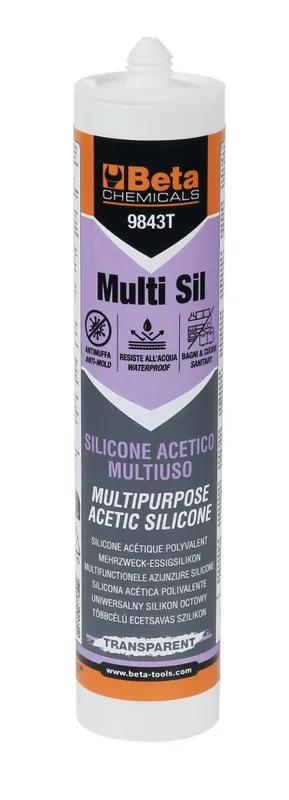 9843T C280 (1) Multi Sil - Átlátszó ecetsavas szilikon tömítő penész elleni védelemmel - Beta - 098430028 Ingyenes szállítás