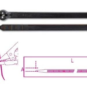 Újdonság BMNL3748 Acélfogas műanyag kábelkötegelő szalag, fekete, UV-álló - Beta - BMNL3748