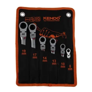 Expressz szállítás KENDO racsnis csillag-villás kulcs csuklós készlet 6r. 8-19mm CrV No.15620