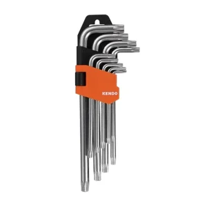 Biztonságos fizetés KENDO TORX kulcs készlet extra hosszú 9r. T10-T50 CrV No.20743