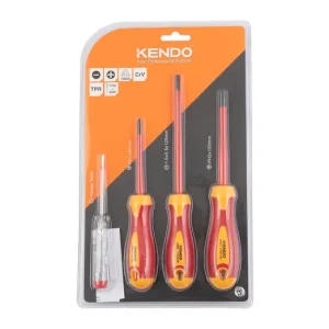 KENDO VDE szigetelt csavarhúzó készlet 3+1r. SL+PH+fázisceruza No.20481 Kedvezmény