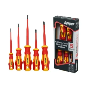 BERGER VDE szigetelt slim csavarhúzó készlet 5r. SL+PH CrV Prémium
