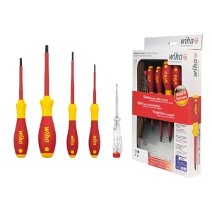 Ingyenes szállítás WIHA SoftFinish electric VDE csavarhúzó készlet 5r. SL+SL/PZ+fázisceruza SA320NK5/No.47173