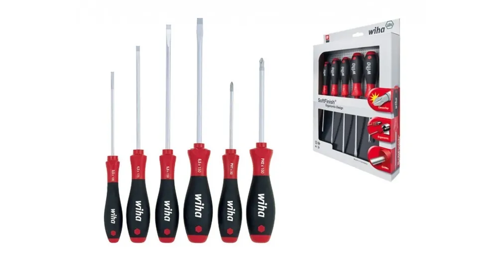 WIHA SoftFinish csavarhúzó készlet 6r. SL+PZ 302ZK6SO/No.07153 Népszerű