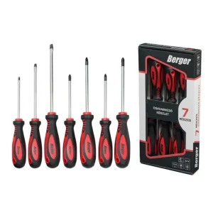 BERGER csavarhúzó készlet 7r. SL+PH+PZ mágneses CrV Korlátozott ajánlat