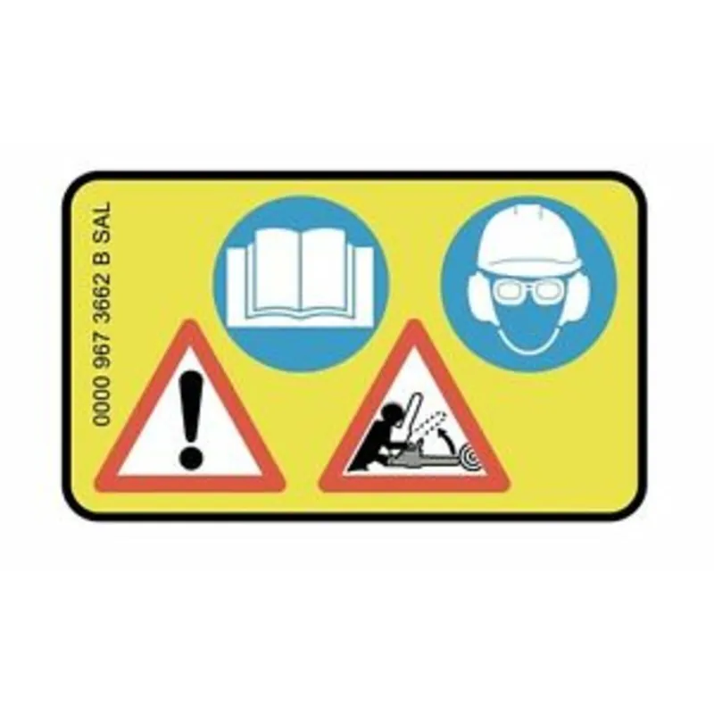 Stihl figyelmeztetőjelzés - matrica Kiváló minőség