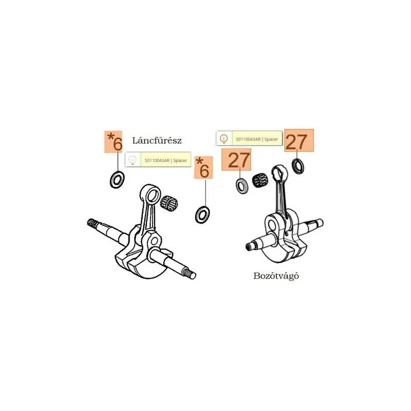 Oleo-Mac tűgörgő távtartó Autentikus
