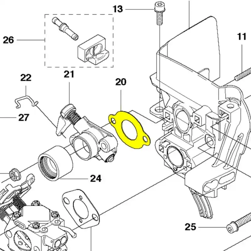 Kedvezmény Husqvarna 555RXT pillangó szelepház tömítés
