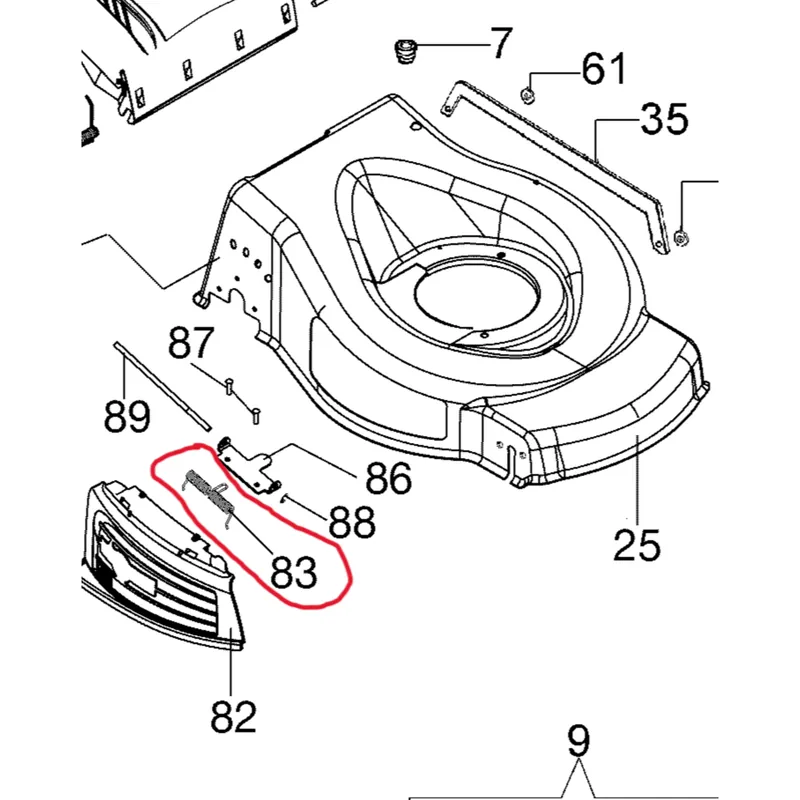 Rugó a takaró elemre (fűnyíróház) G53 G48 Pénzvisszafizetés