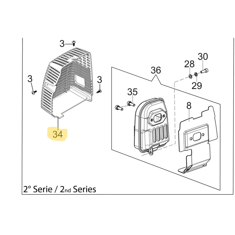 Kedvezmény Oleo-Mac Sparta 381 - 441 2 series kipufogó burkolat