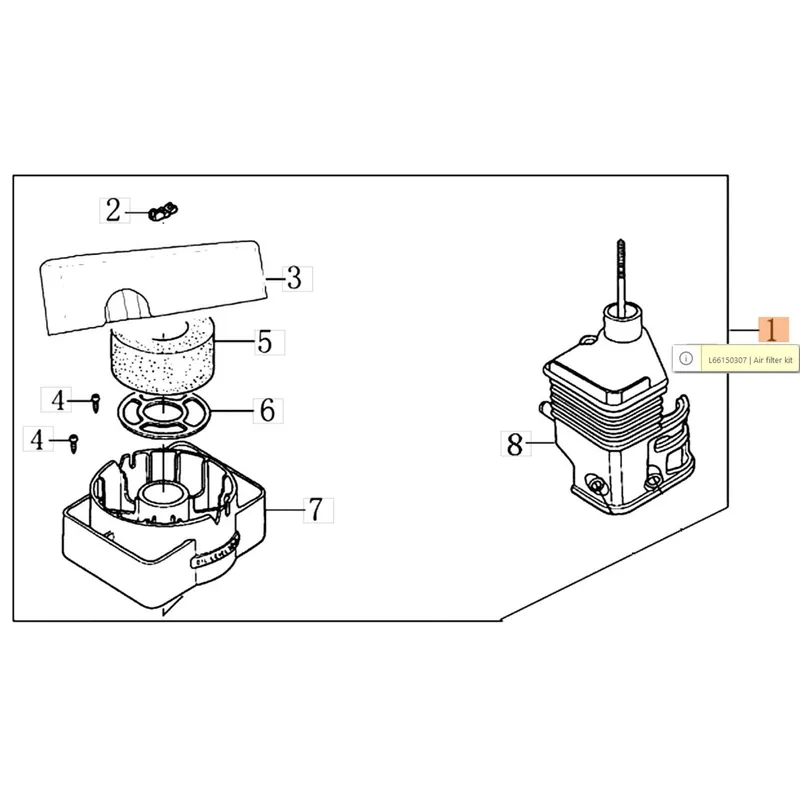 Oleo-Mac K700 - K800 légszűrőház Olcsó