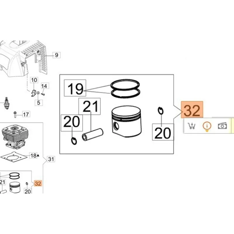 Oleo-Mac Sparta 441 dugattyú új típus - 11mm hajtókar Vedd meg most