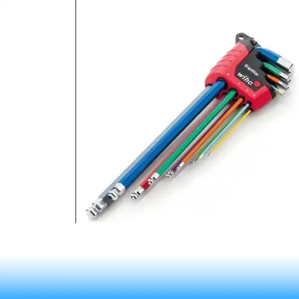 Újdonság WIHA ErgoStar gömbvégű hosszú imbuszkulcs készlet színes - 9 részes SW1,5-10 mm